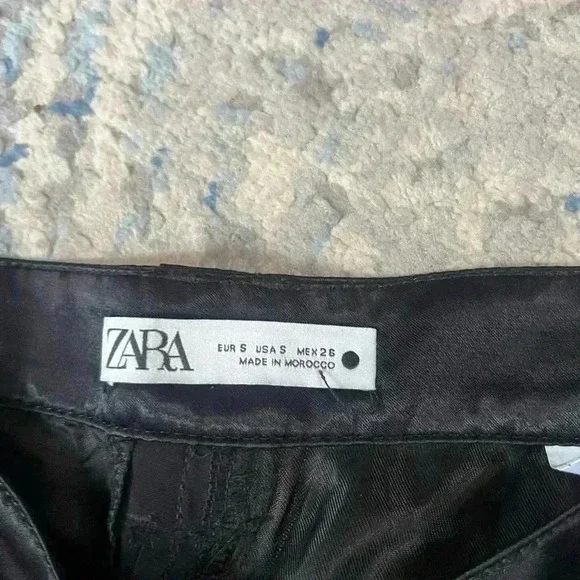 NWOT Zara satin black silk top and pant set - Picture 6 of 7